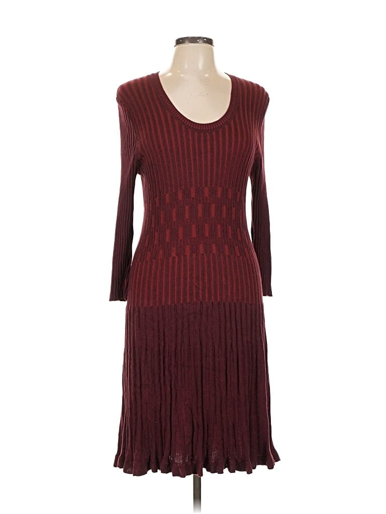 Pre-owned Max Studio Casual Dress In Burgundy
