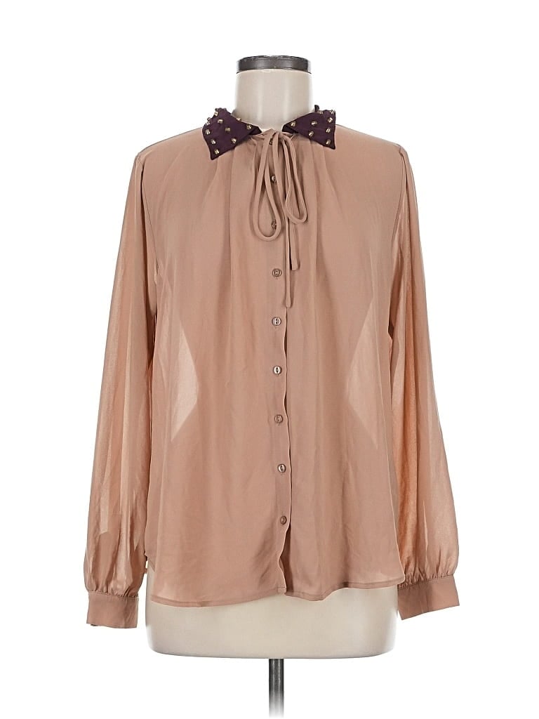 Lucca Couture Long Sleeve Blouse In Brown