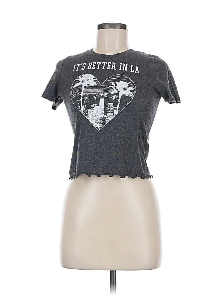 Pre-owned Hollister Short Sleeve T-shirt In Gray