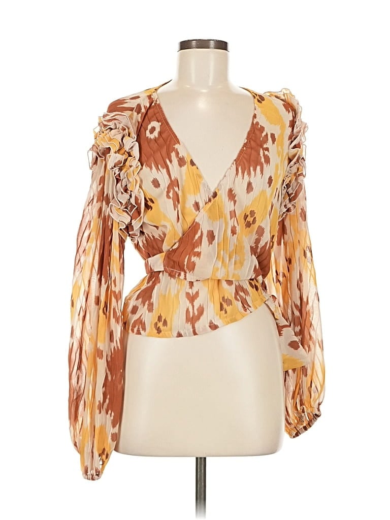 Pre-owned Let Me Be 3/4 Sleeve Blouse In Orange