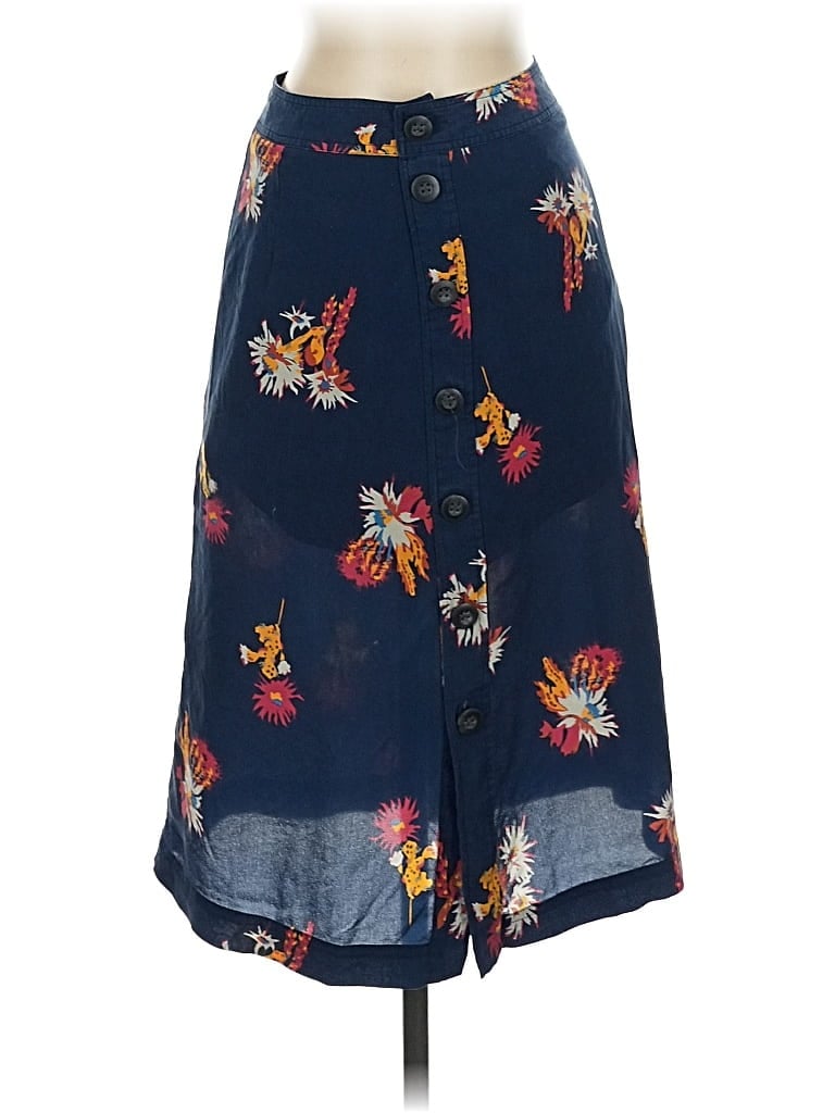 Pre-owned Madewell Silk Skirt In Blue