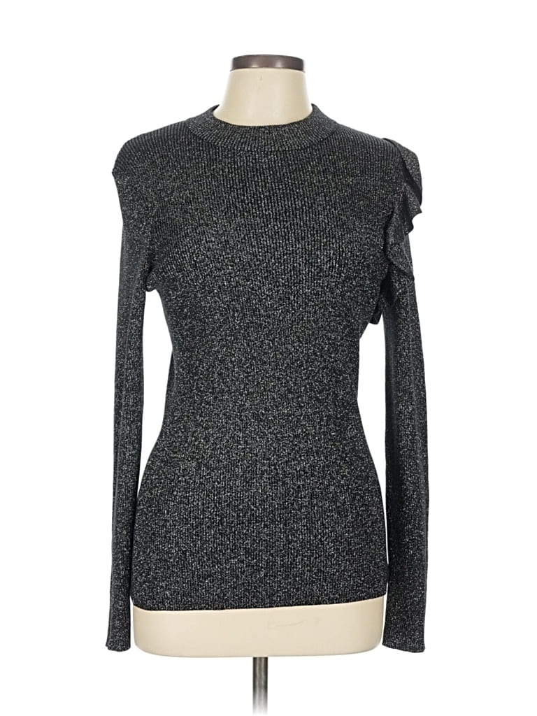 Pre-owned Ted Baker Long Sleeve Top Gray Turtleneck Tops