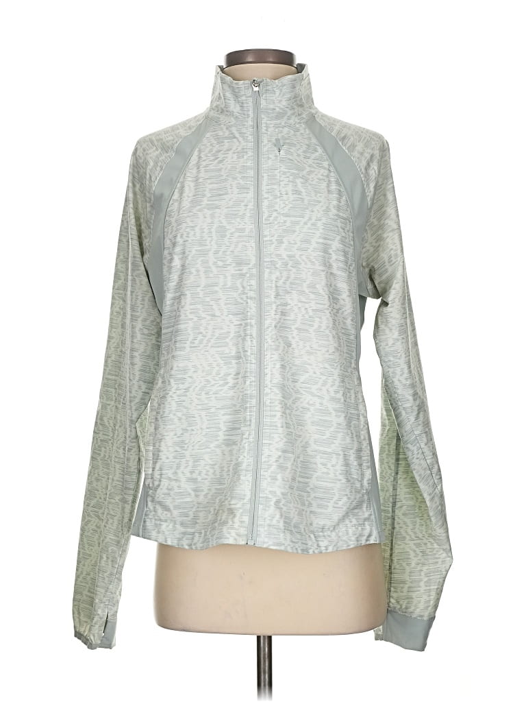 Pre-owned Athleta Track Jacket In Silver