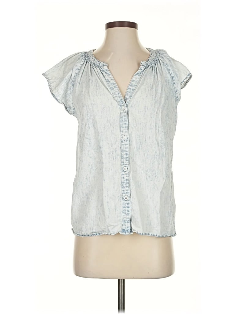 Pre-owned Rails Short Sleeve Blouse In Blue
