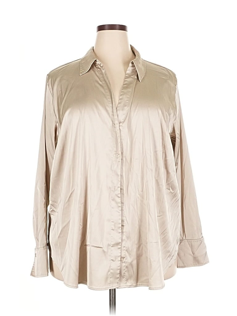 Pre-owned H&m Long Sleeve Blouse In Brown