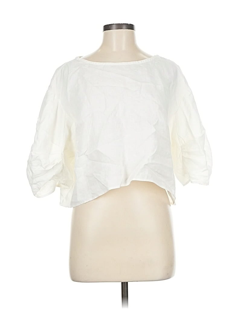 Pre-owned Lilly Pilly 3/4 Sleeve Blouse In White