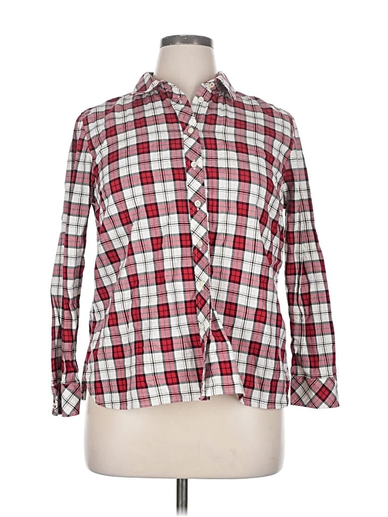 Pre-owned Talbots Long Sleeve Button Down Shirt In Red