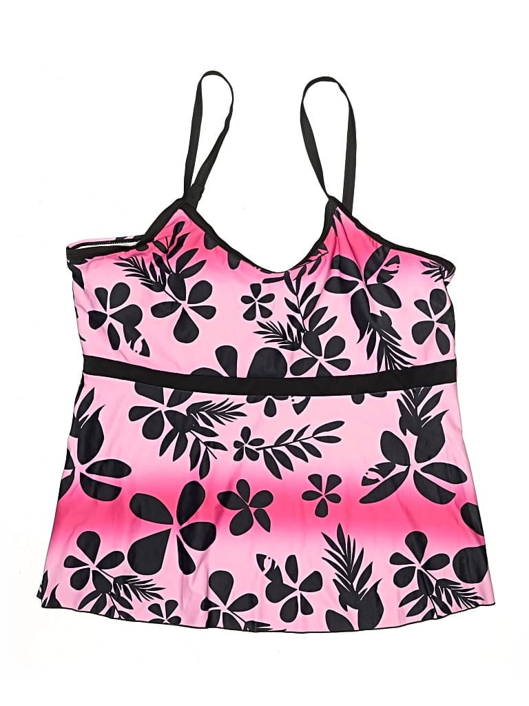 Pre-owned Rose Gal Swimsuit Top Pink Print Pattern Swimwear