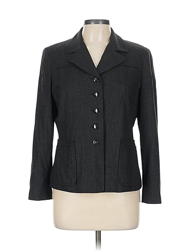 Pre-owned Talbots Wool Blazer Jacket In Gray