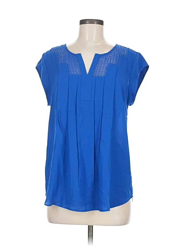 Pre-owned Daniel Rainn Short Sleeve Blouse In Blue