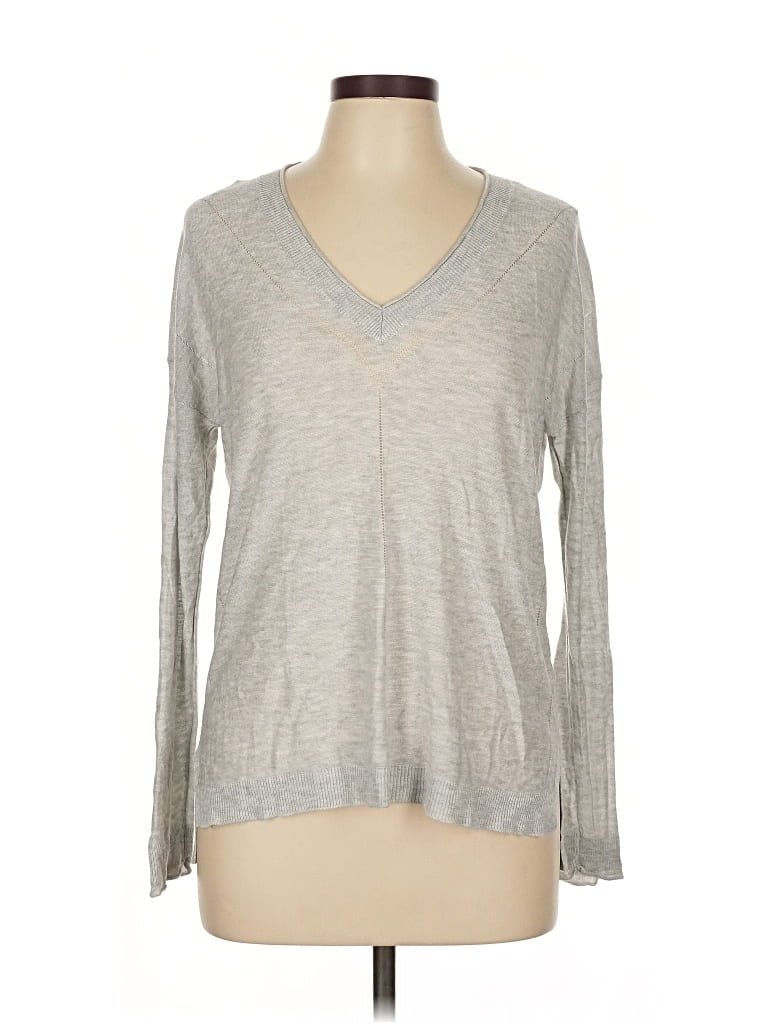 Pre-owned Next Long Sleeve Top Gray V Neck Tops
