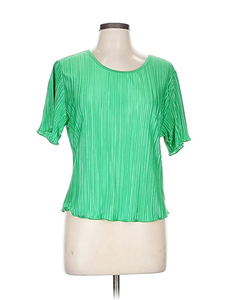 Pre-owned Good American Short Sleeve Blouse In Green