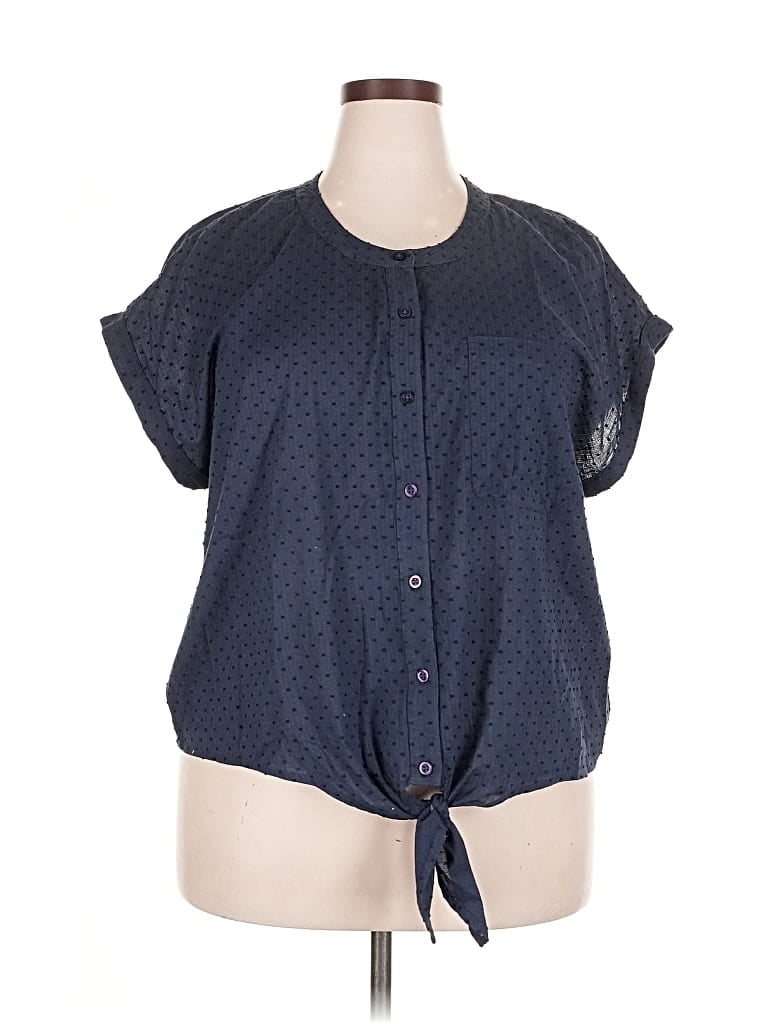Pre-owned Jessica Simpson Short Sleeve Blouse In Blue