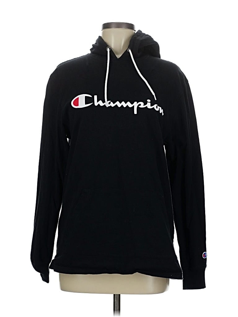 Pre-owned Champion Pullover Hoodie In Black
