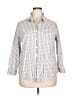 Unbranded Checkered-gingham Gray 3/4 Sleeve Button-Down Shirt Size XXL - photo 1
