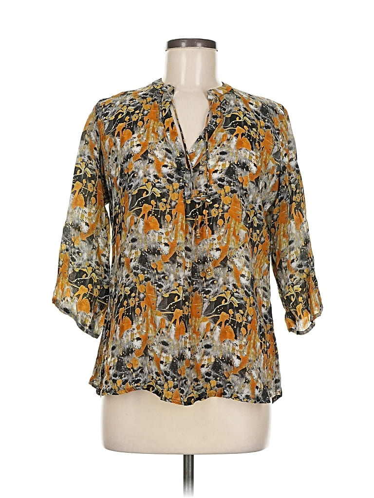 Pre-owned Apny 3/4 Sleeve Blouse In Orange