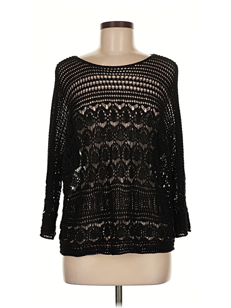 Pre-owned Nic + Zoe Pullover Sweater In Black