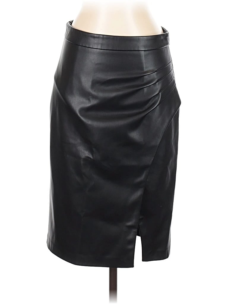 Pre-owned L'agence Faux Leather Skirt In Black