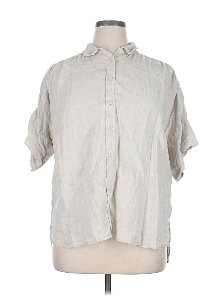 Pre-owned Baird Mcnutt For J.crew Short Sleeve Blouse In Gray