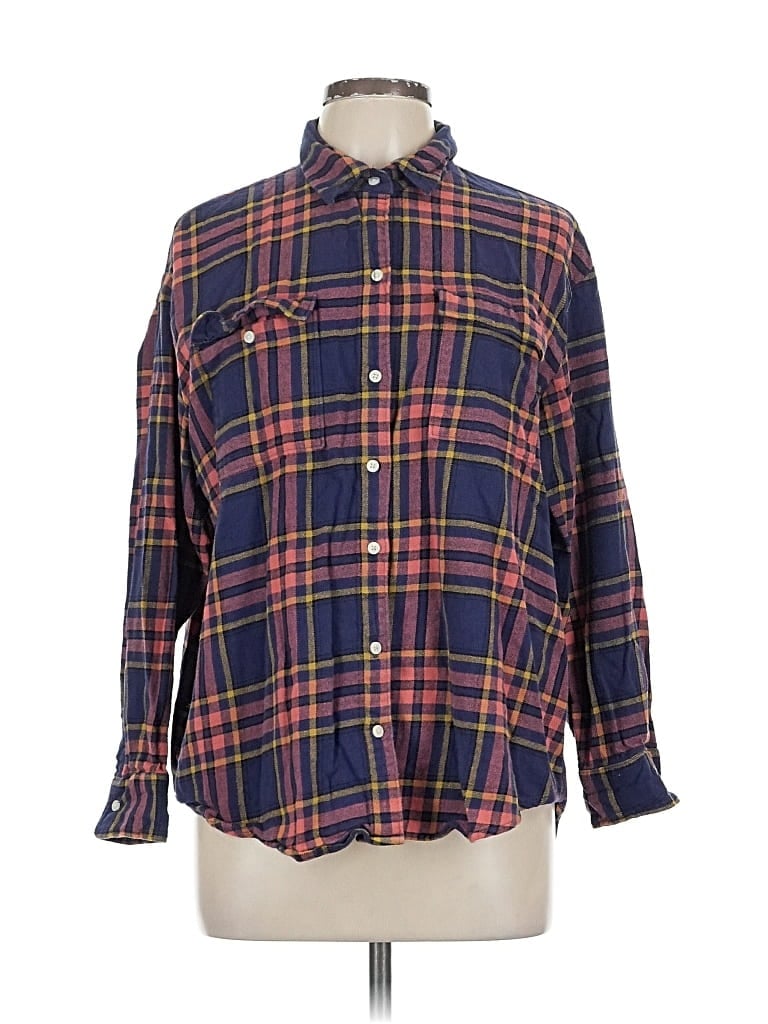 Pre-owned Old Navy Long Sleeve Button Down Shirt In Blue