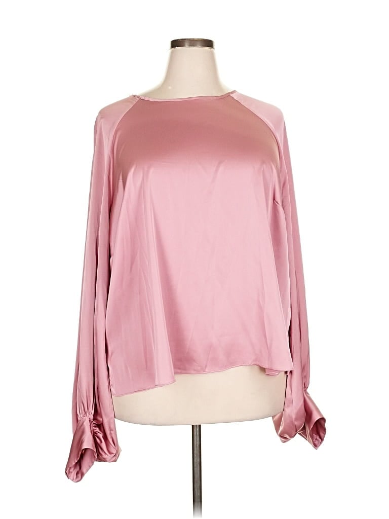 Pre-owned Eloquii Long Sleeve Blouse In Pink