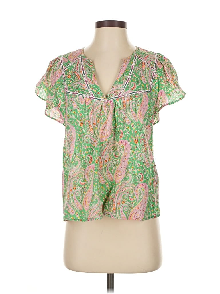 Pre-owned Ba&sh Short Sleeve Blouse In Green