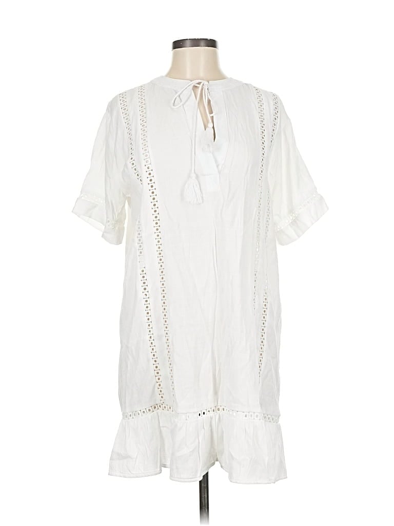 Pre-owned Time And Tru Casual Dress In White