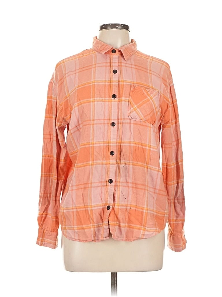 Pre-owned Wild Fable Long Sleeve Button Down Shirt In Orange