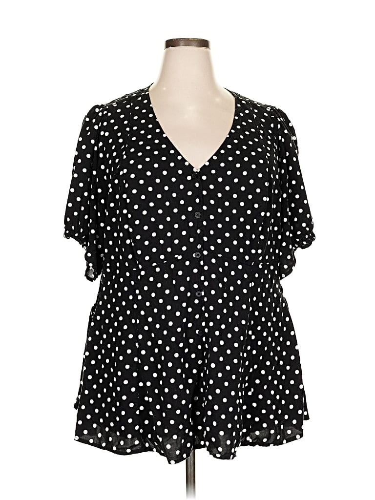 Pre-owned Torrid Short Sleeve Blouse In Black
