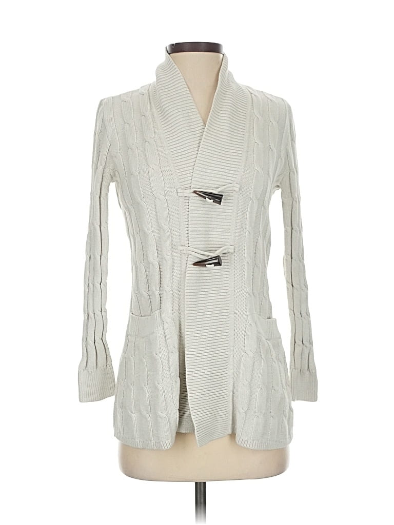 Pre-owned Talbots Cardigan Sweater In White