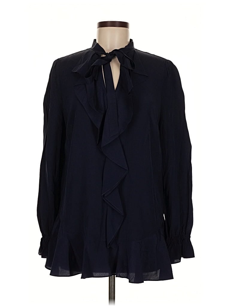 Pre-owned Rachel Zoe Long Sleeve Blouse In Blue