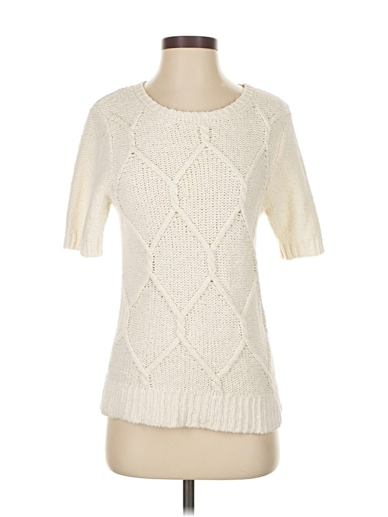 Pre-owned Ann Taylor Factory Pullover Sweater In White