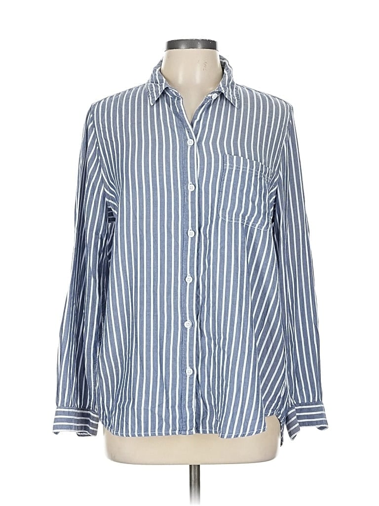 Pre-owned Beachlunchlounge Long Sleeve Button Down Shirt In Blue