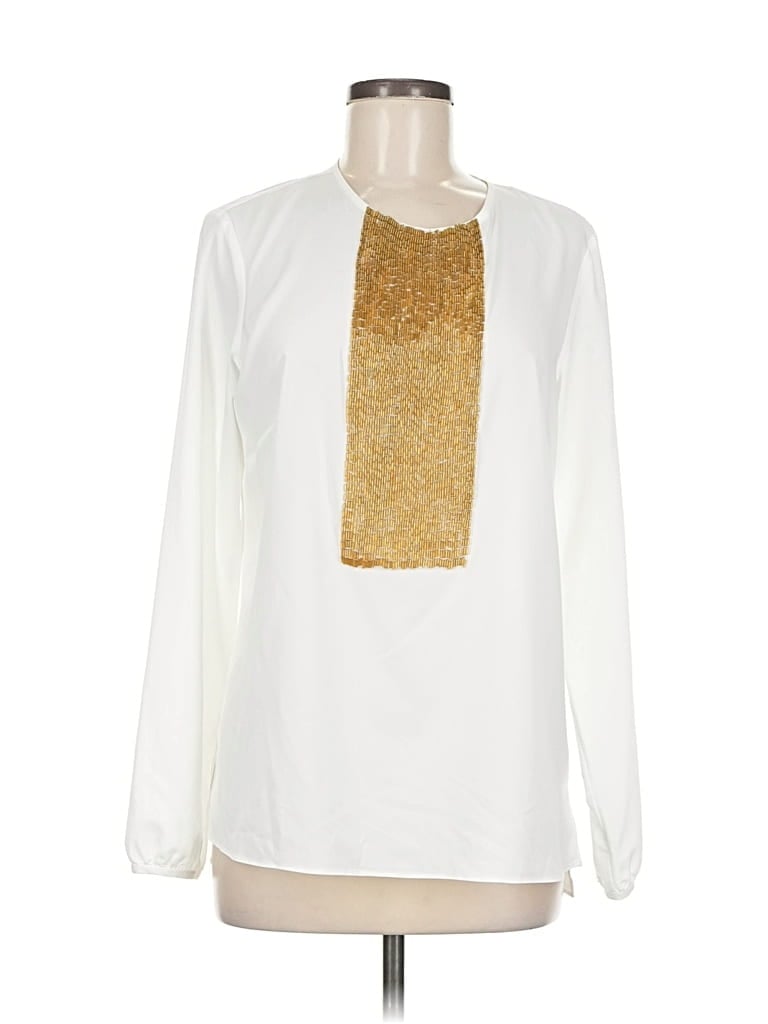 Pre-owned Etcetera Long Sleeve Blouse In White