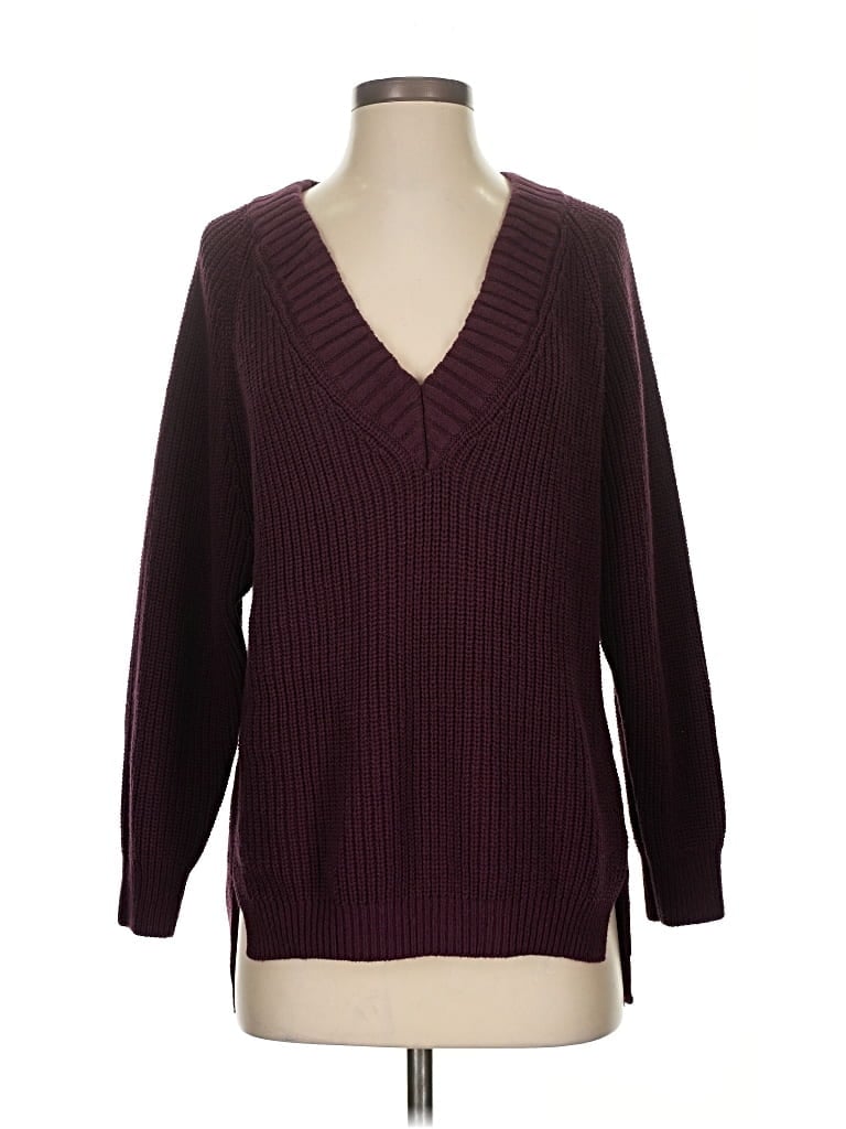 Pre-owned Express Pullover Sweater In Burgundy