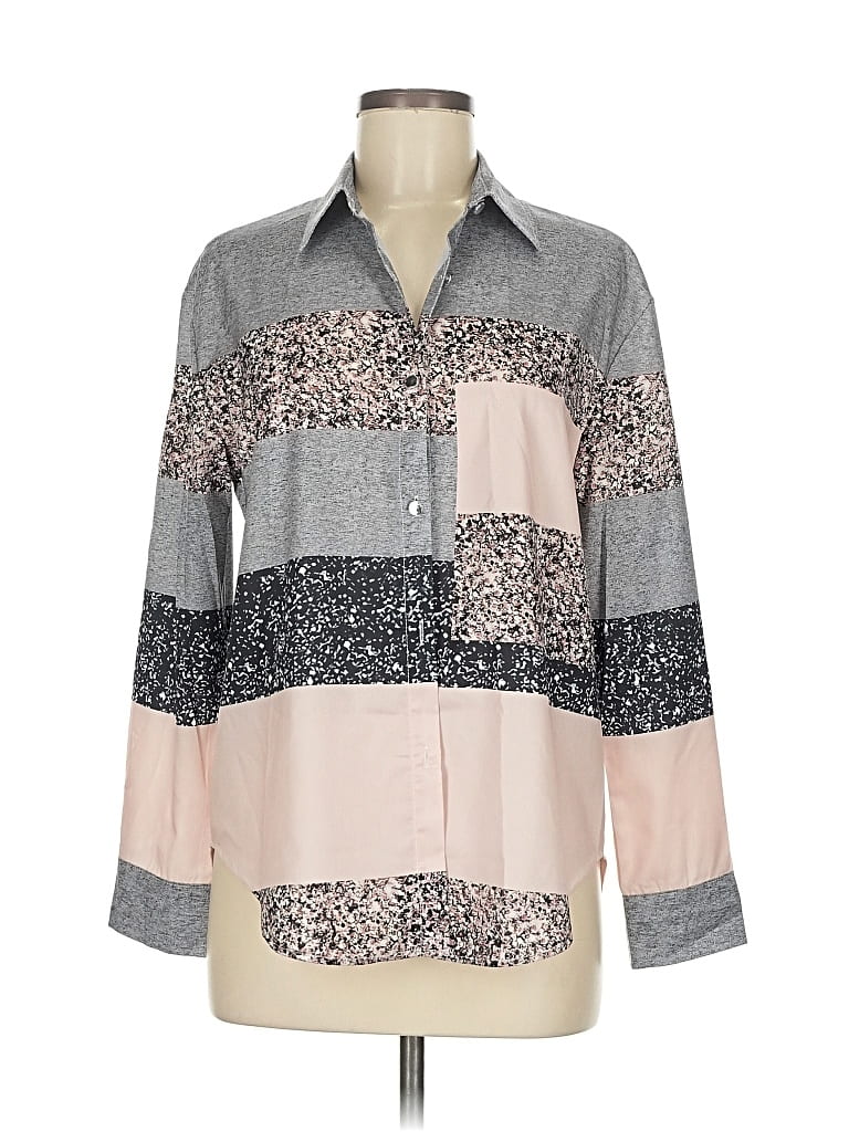 Pre-owned Unbranded Long Sleeve Blouse In Gray