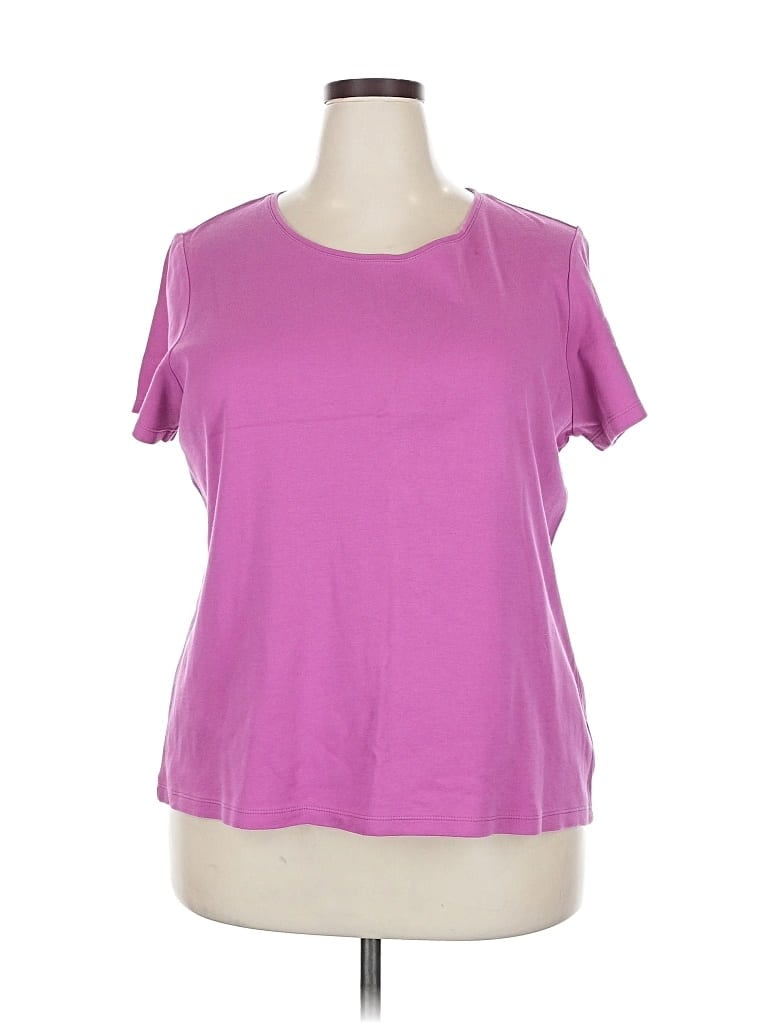 Pre-owned Charter Club Short Sleeve Top Purple Scoop Neck Tops