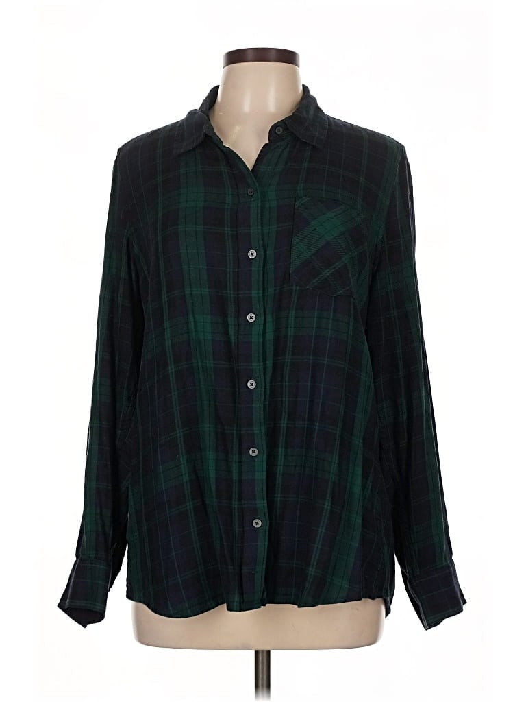 Pre-owned Gap Long Sleeve Button Down Shirt In Green