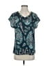 Valerie Stevens 100% Polyester Teal Short Sleeve Blouse Size S - photo 1