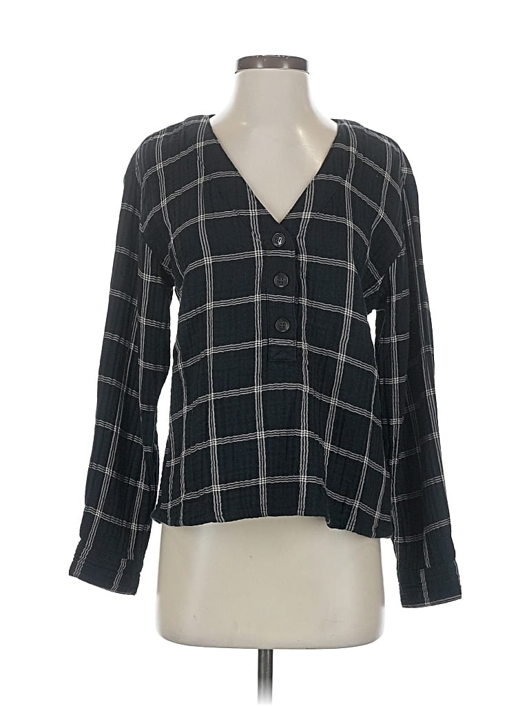 Pre-owned Madewell 3/4 Sleeve Blouse In Black