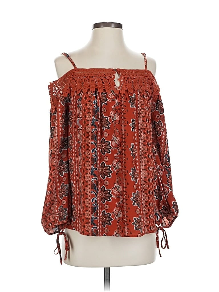Pre-owned Sweet Wanderer 3/4 Sleeve Blouse In Red