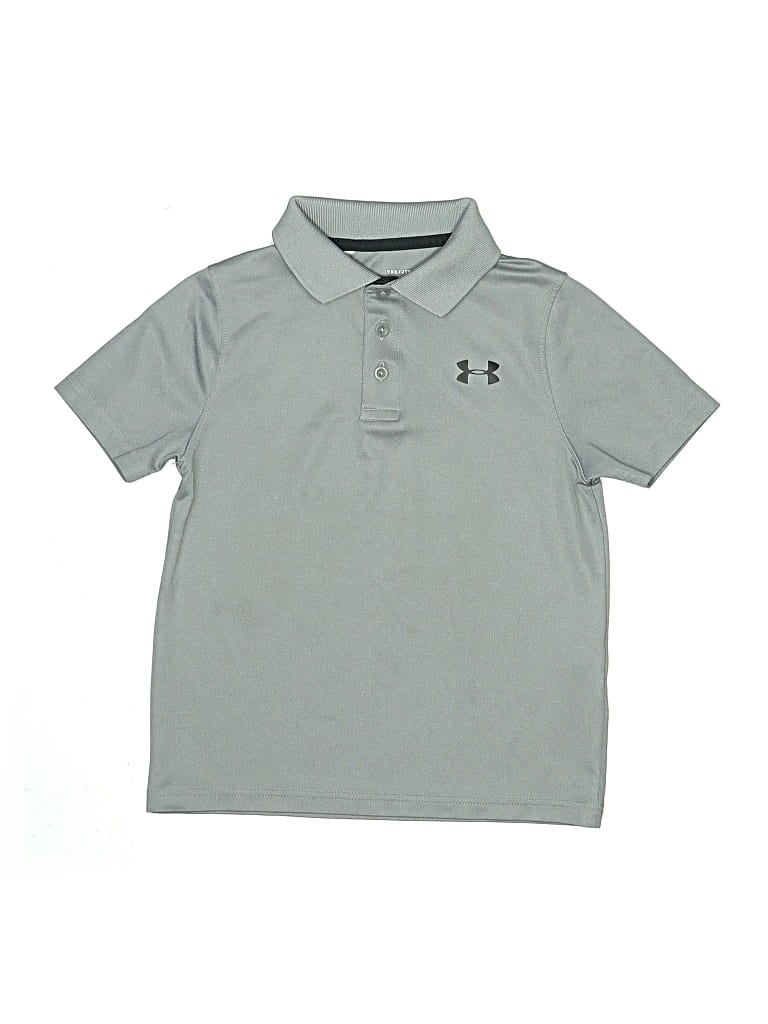 Pre-owned Under Armour Kids' Short Sleeve Polo Shirt In Gray