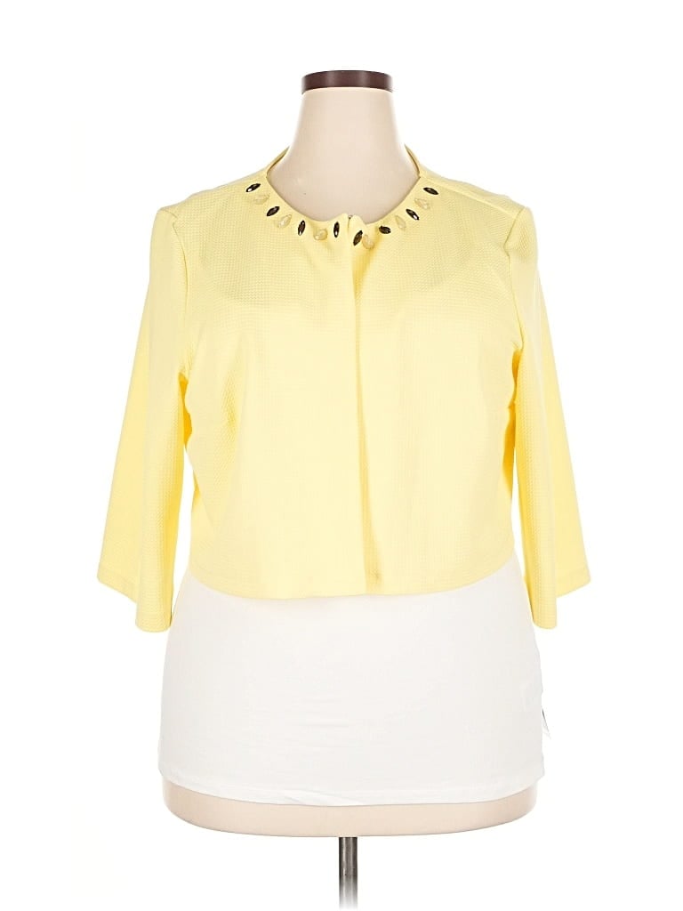 Pre-owned Perceptions Cardigan Sweater In Yellow