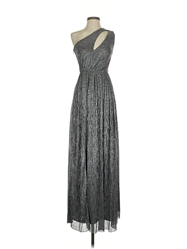 Pre-owned Dress The Population Cocktail Dress In Silver