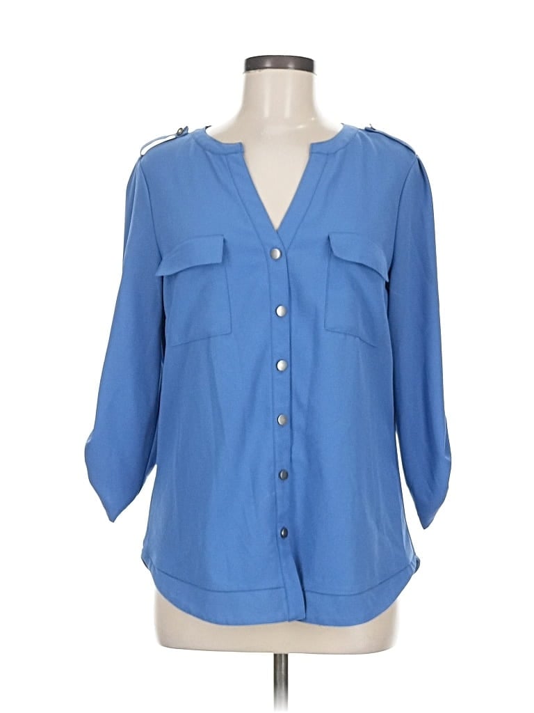 Pre-owned 41hawthorn 3/4 Sleeve Blouse In Blue