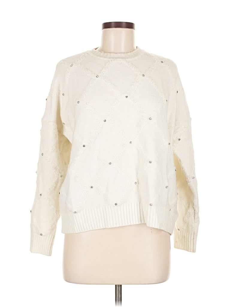 Pre-owned Nanette Lepore Pullover Sweater In White