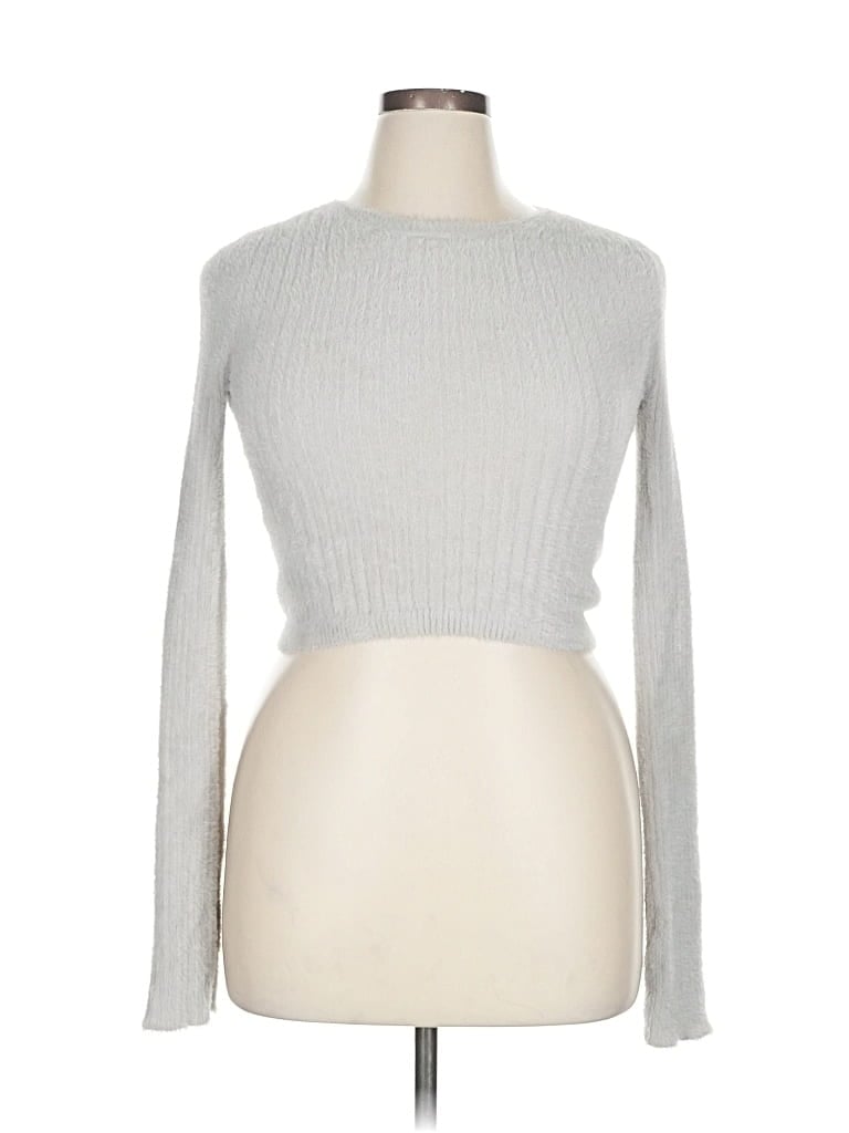 Pre-owned Divided By H&m Long Sleeve T-shirt In Silver