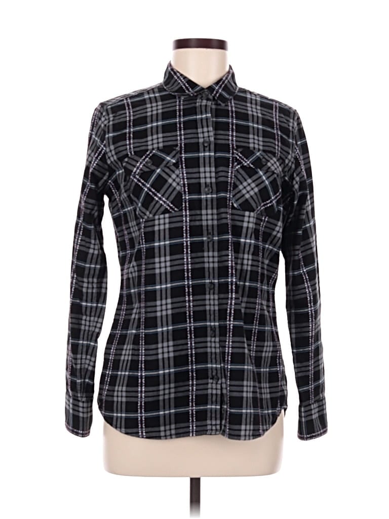 Pre-owned Eddie Bauer Long Sleeve Button Down Shirt In Black