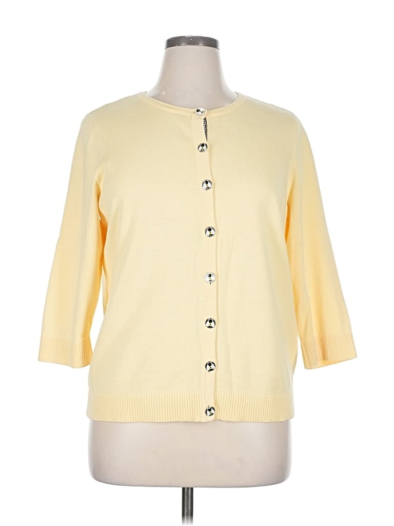Pre-owned Cj Banks Cardigan Sweater In Yellow