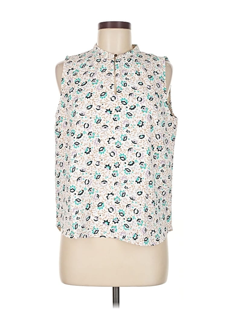 Pre-owned Ann Taylor Tank Top White Tie Neck Tops